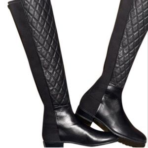 Stuart Weitzman Black quilted high knee boot size 8.5